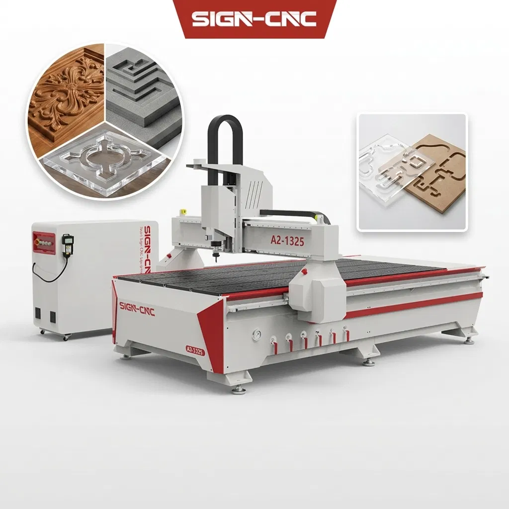 Holz CNC-Fräse A2-1325 Holzschnitt Gravur Schnitzen Fräsen Möbel Werbung Ausrüstung