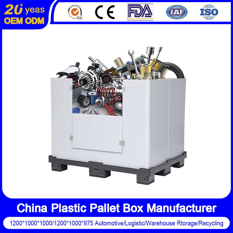 Heavy Duty Stackable LLDPE Insulated Plastic Pallet Box for Bulk Storage and Organization