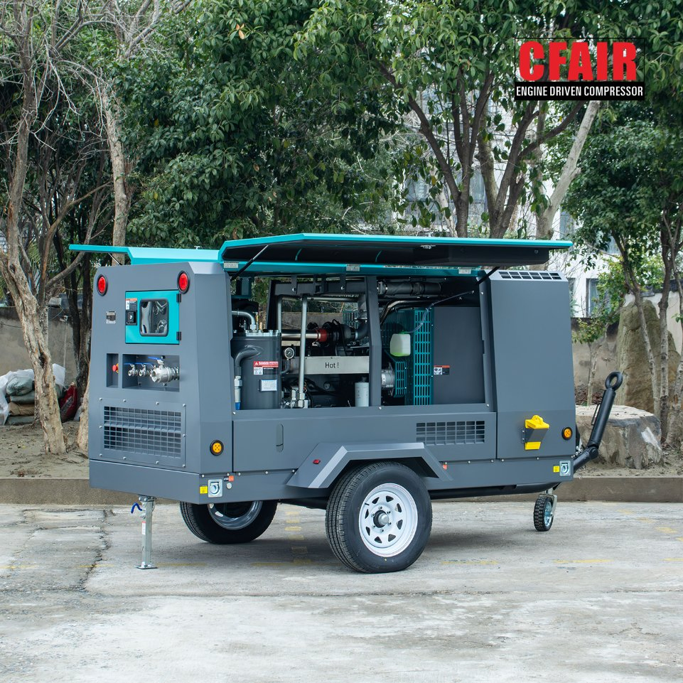 400 Cfm 7 Bar Diesel Screw Air Compressor for Sandblasting