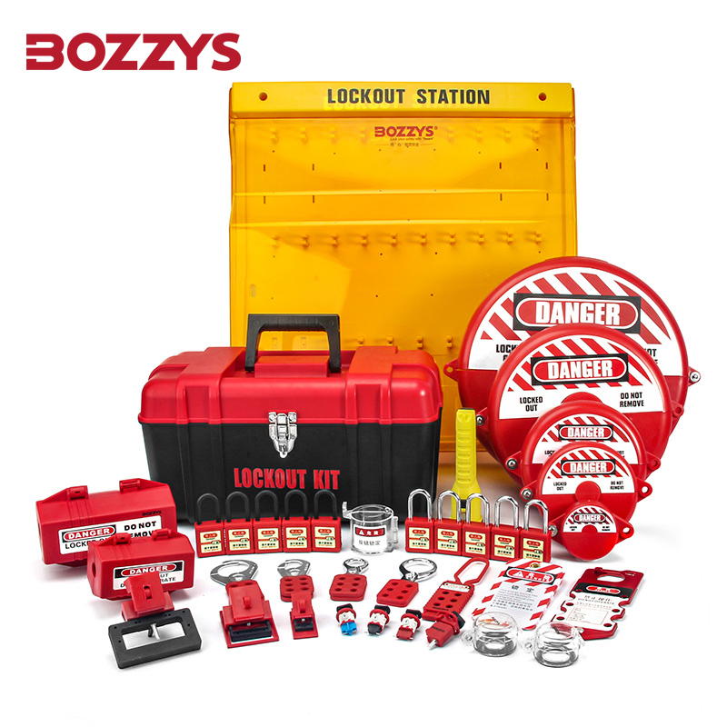 Kit di bloccaggio definitivo Bozzys con cassetta per utensili per uso industriale