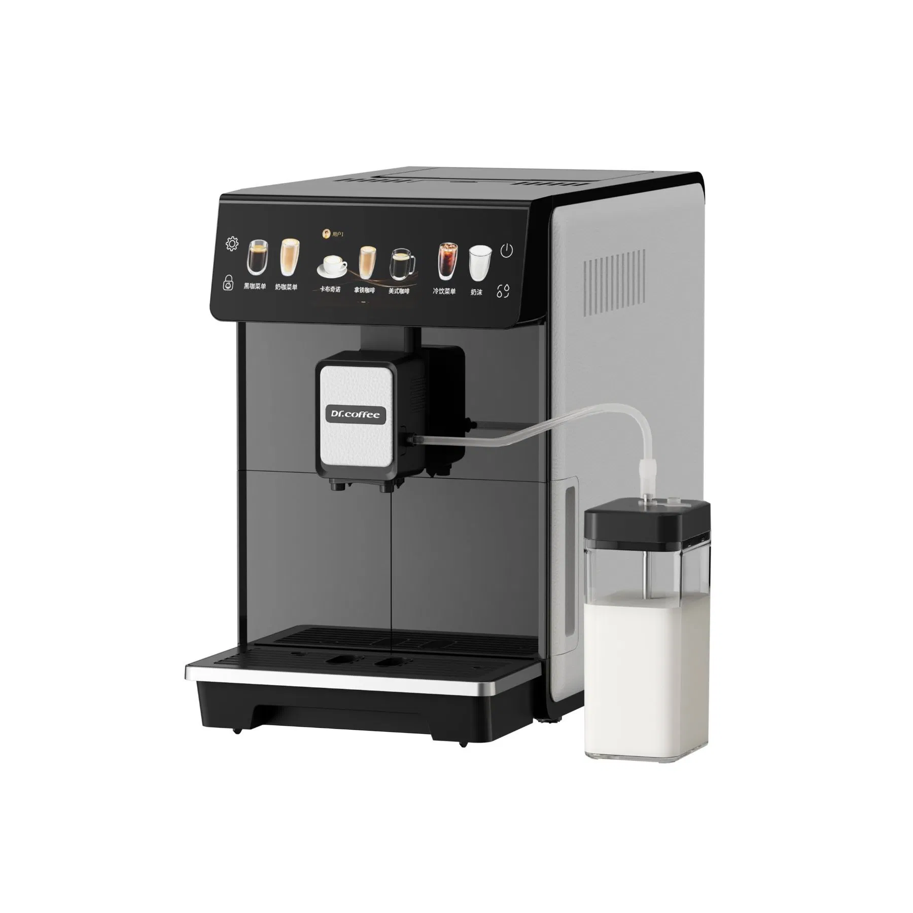 Dr. Coffee E02 Machine à café automatique domestique Espresso avec mousseur à lait