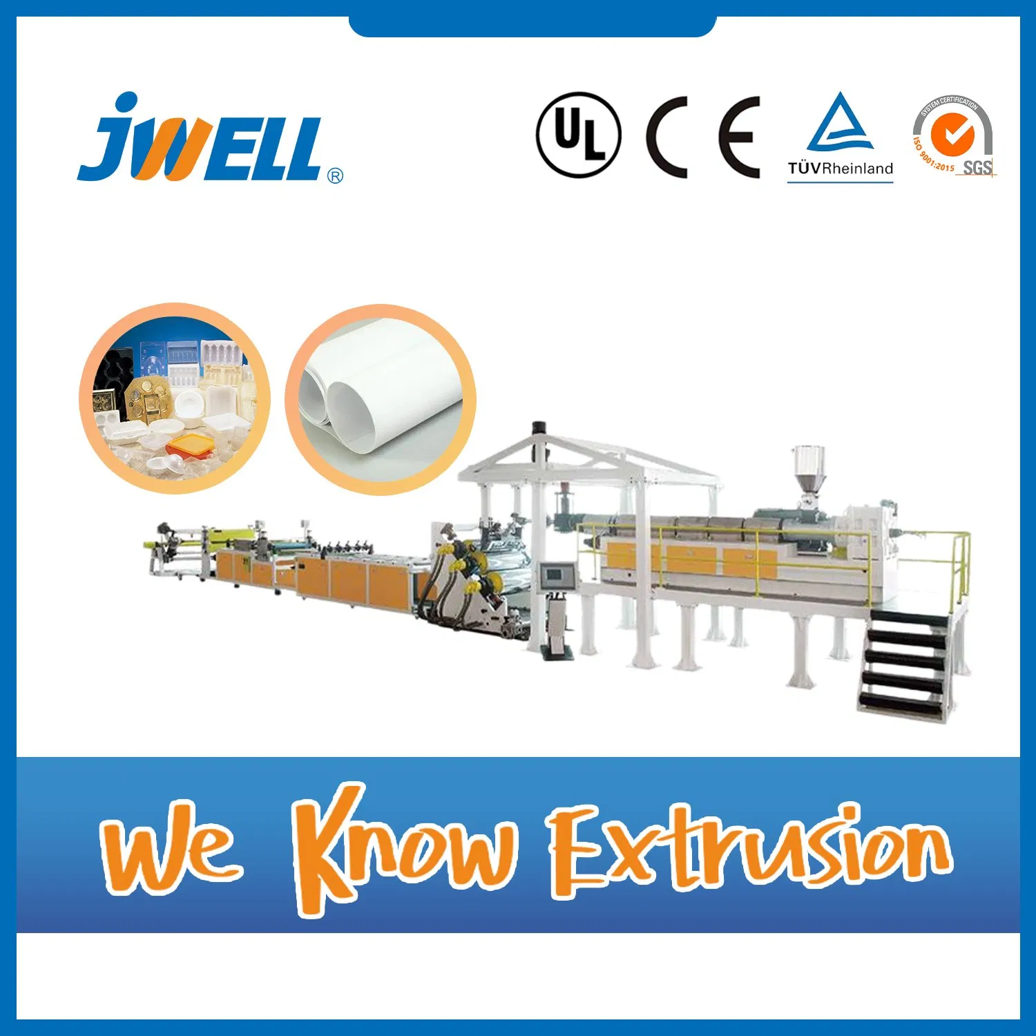 Jwell PP EVOH Sheet/Plate/Board Plastic Extrusion Making Machine Used in Stationery Industry