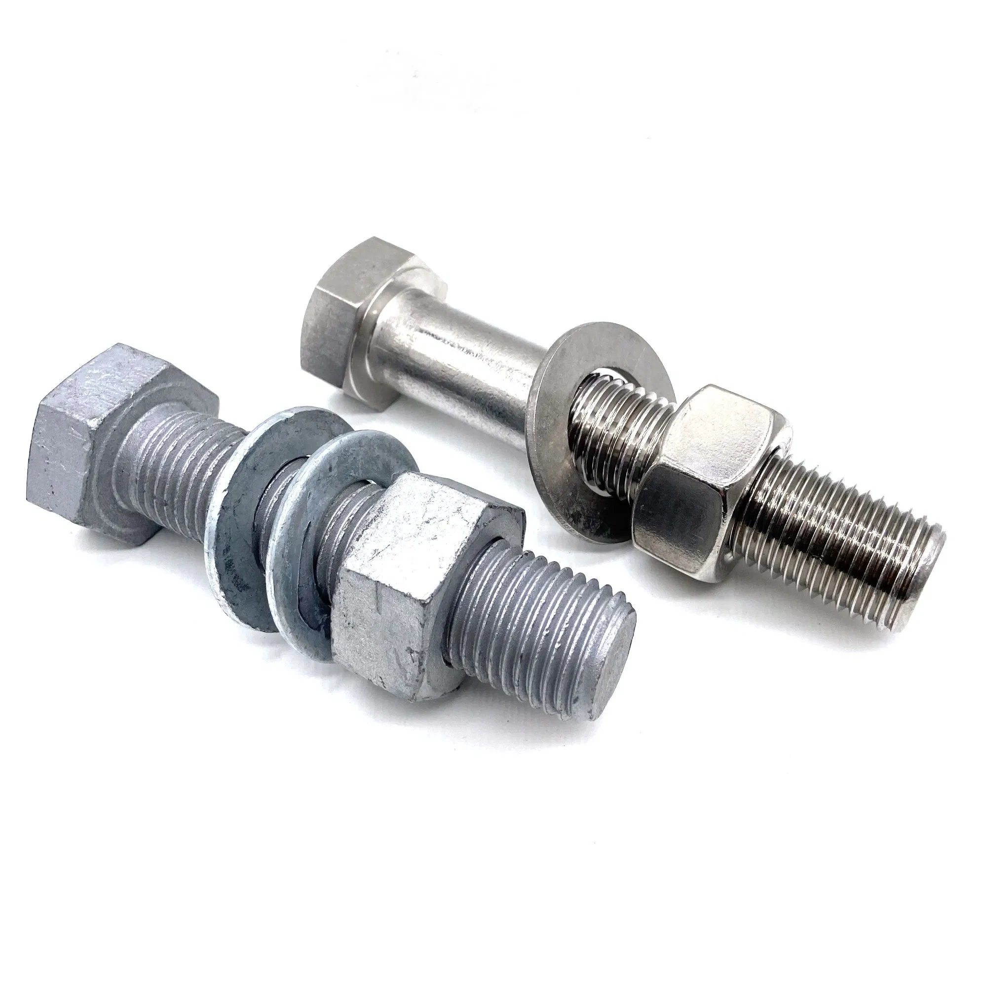 Hex Head Bolt Nut Carbon Steel SS304 SS316 M6-M20 Hot DIP Galvanized Hex Bolt and Nut