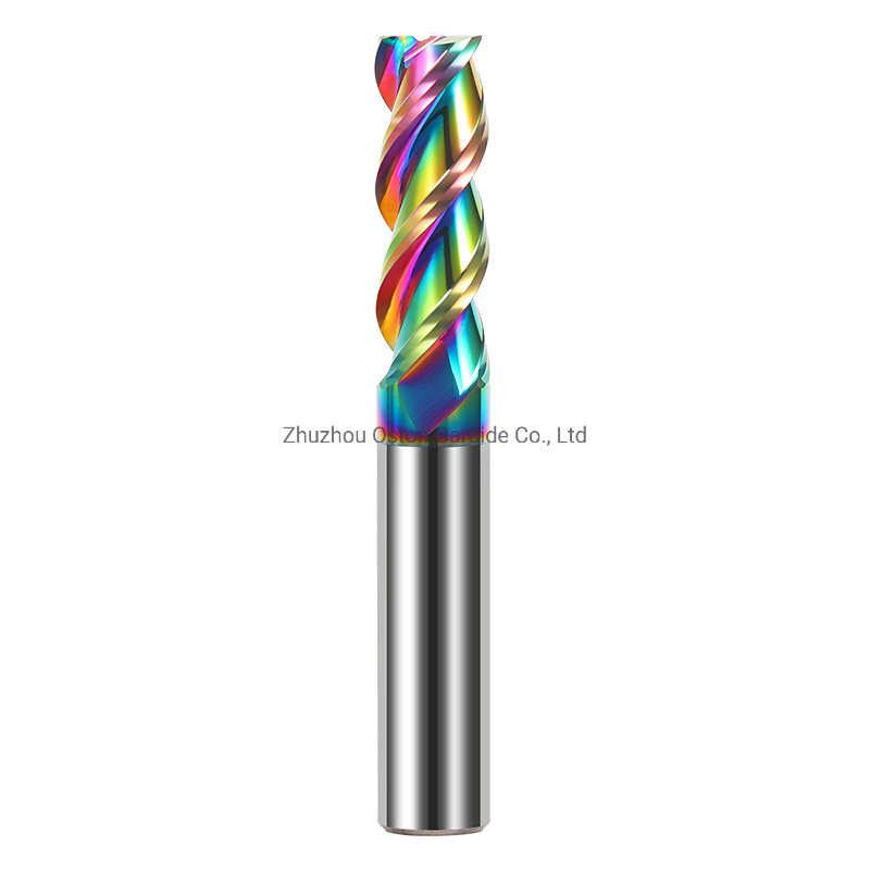 3 Flutes DLC Coating Tungsten Carbide Endmills for HRC55 Aluminum Milling Tool Bits