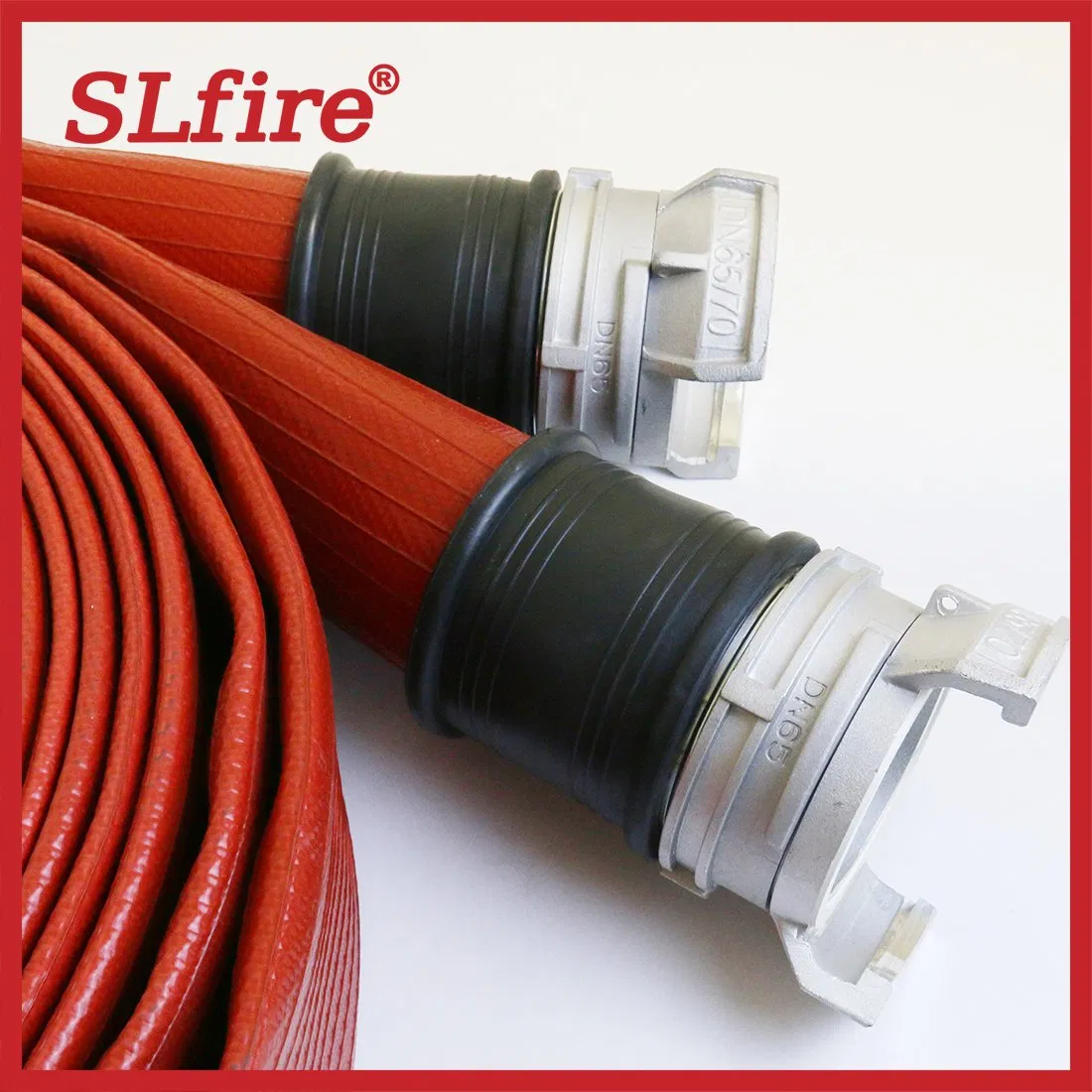Nitrile Rubber DN45 DN70 Red French Fire Hose with Guillemin Coupling Fitting for Fire Fighting