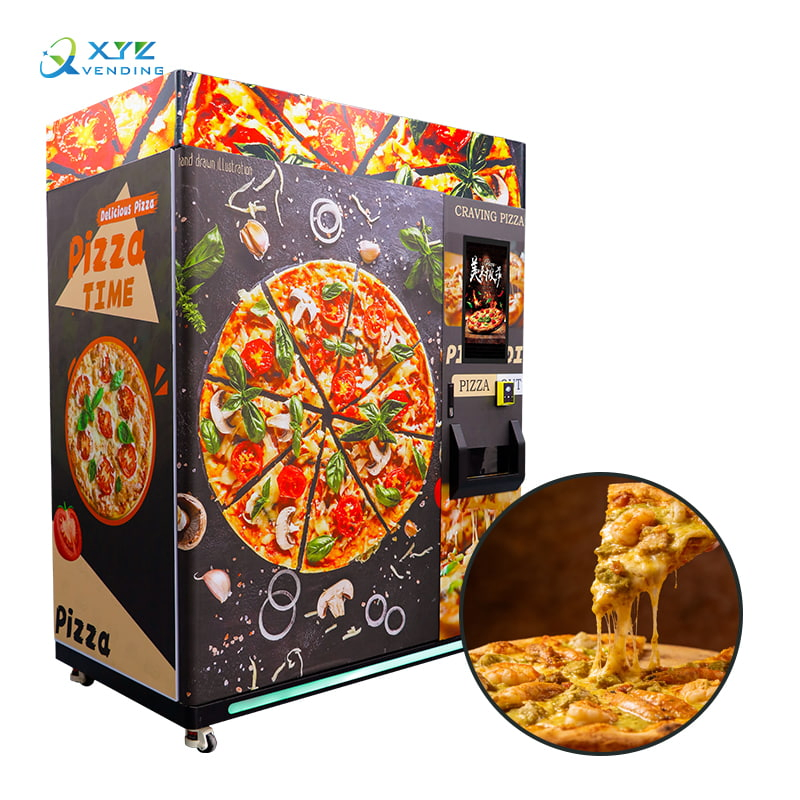 Distributore automatico di pizza per fast food con banconote e monete, touch screen Xyz, fresco e veloce in vendita