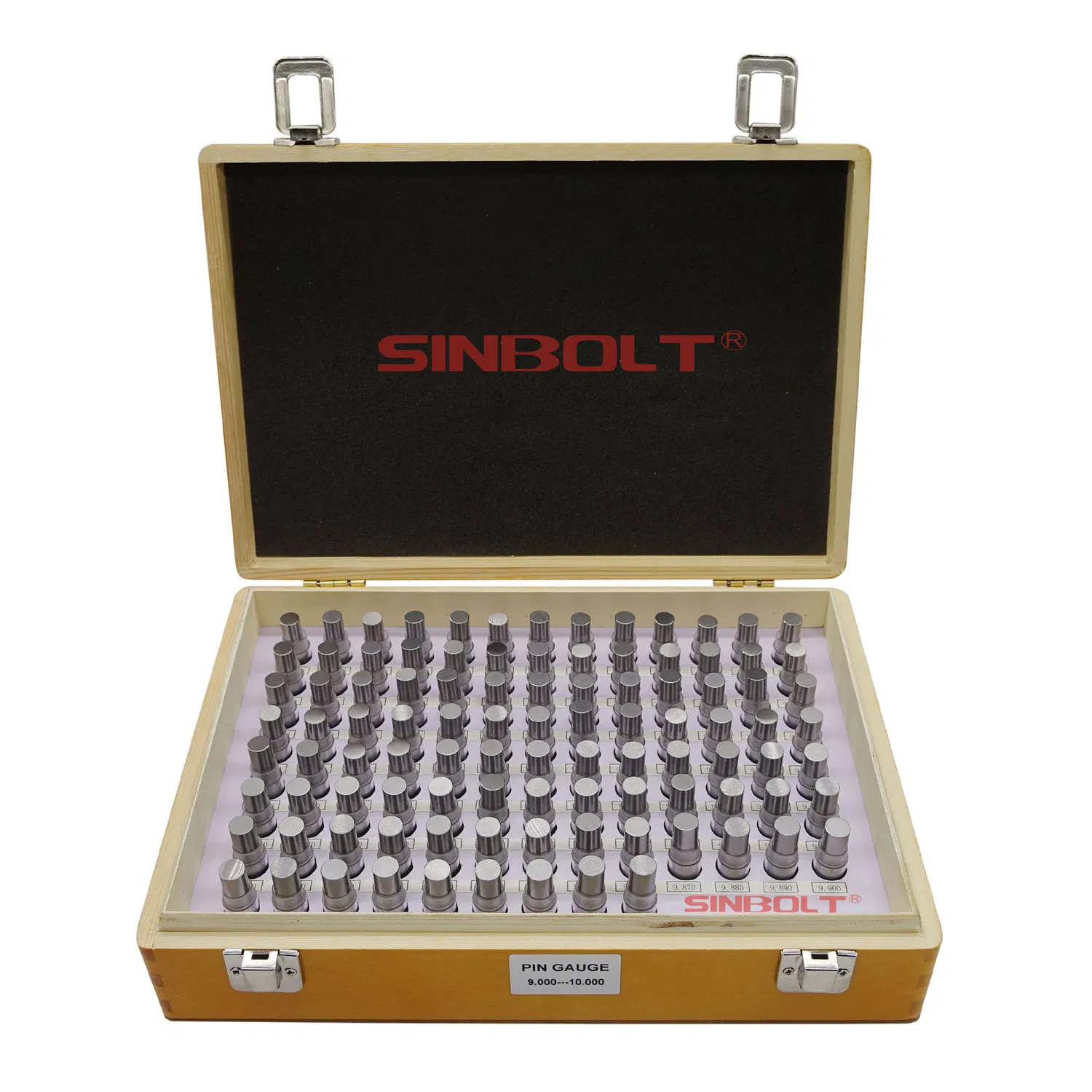 Set di Spine di Tolleranza, 9,000mm--10,000mm, Passo 0,01, 100PZ, Calibro a Spina in Acciaio