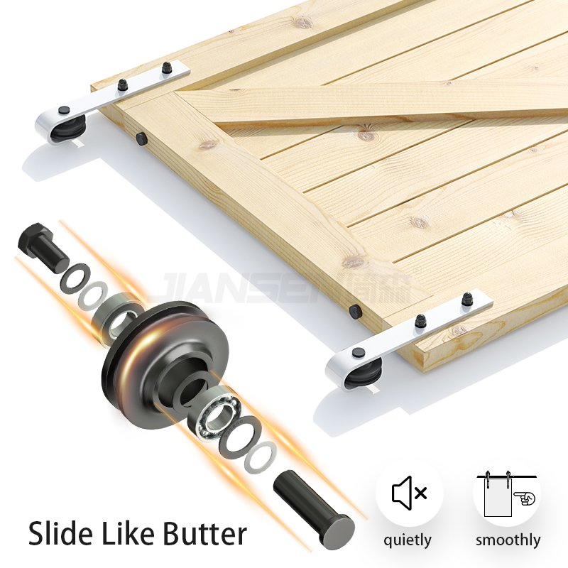 Carbon Steel Sliding Indoor Hardware Kit Sliding Barn Door Hardware Barn Door Hangers and Flat Track