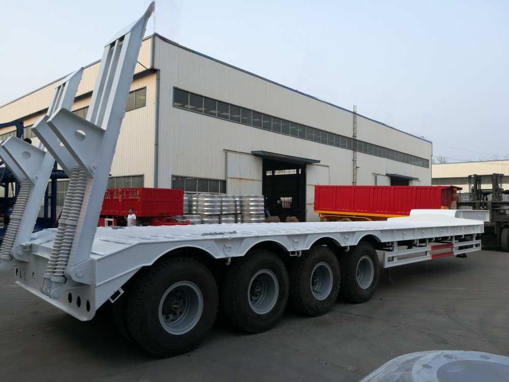 13m Lowbed Trailer 14 Meters Low Bed Truck Trailer 70 Ton Lowbed Semi Trailer for Sale
