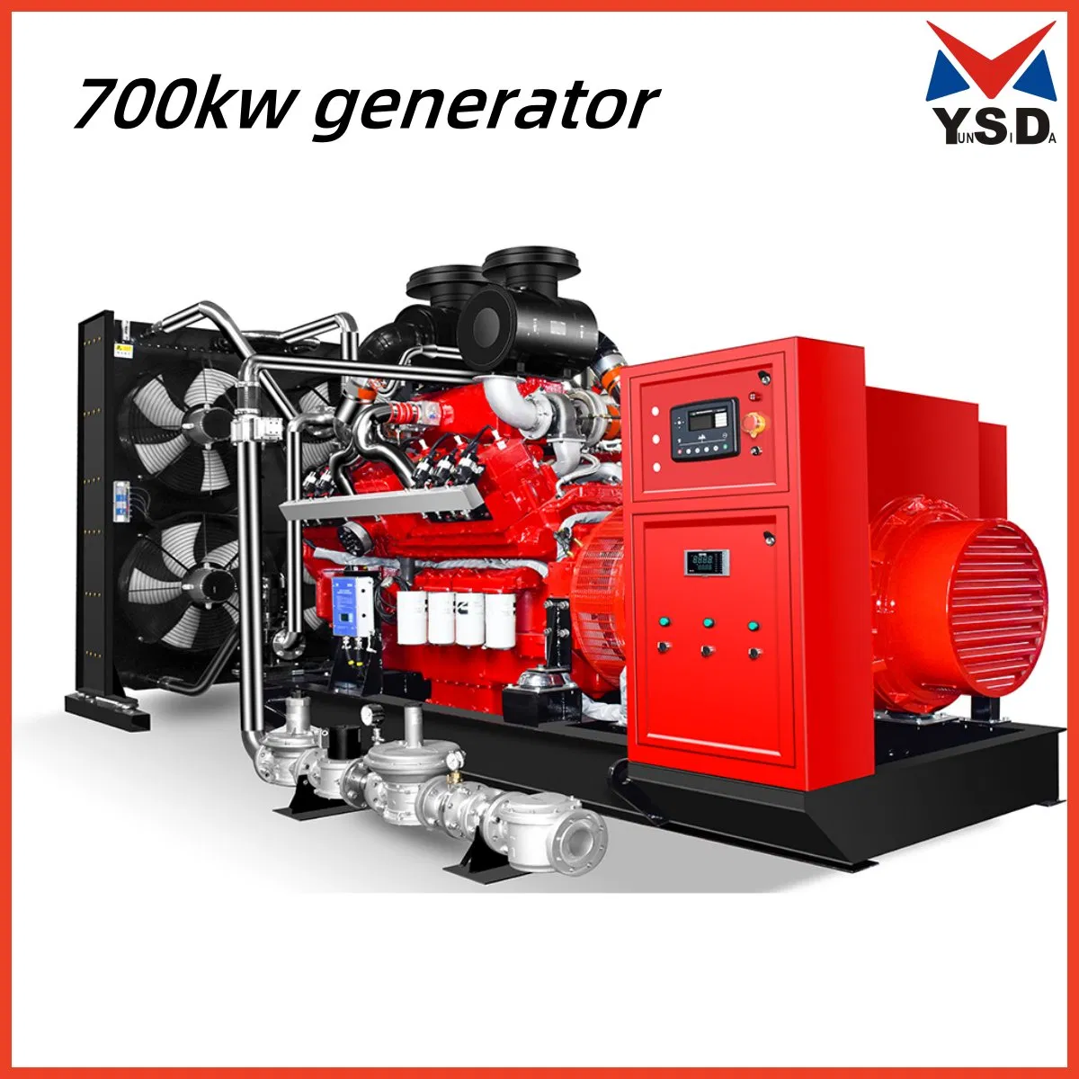 700kW 875kVA Generatore di energia elettrica a gas naturale/biogas/biomassa/GPL/GNC/propano/metano/idrogeno/doppio combustibile/reflui fognari/coke/gas di sintesi Gruppo elettrogeno a gas