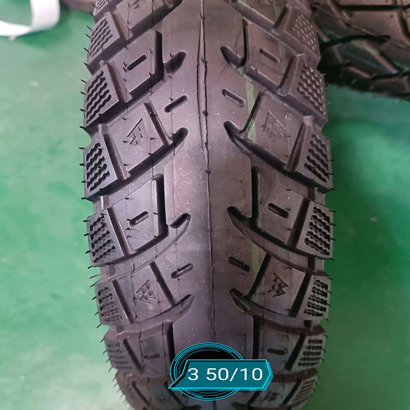 Pneumatico moto tubeless da 10 pollici, 6 tele in nylon, battistrada nervato bias, 3.50-10
