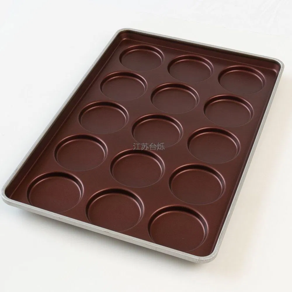 Aluminized Steel 15 Cavity Hamburger Baking Pan for Commercial Kitchen Hamburger Tray Bakery Oven Tray