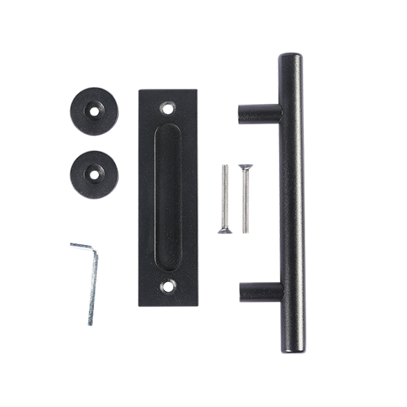 Carbon Steel Sliding Barn Door Handle Sliding Wooden Doors Hardware Black Sliding Closet Gate Cabinet Closet Door for Hotel Home and Office