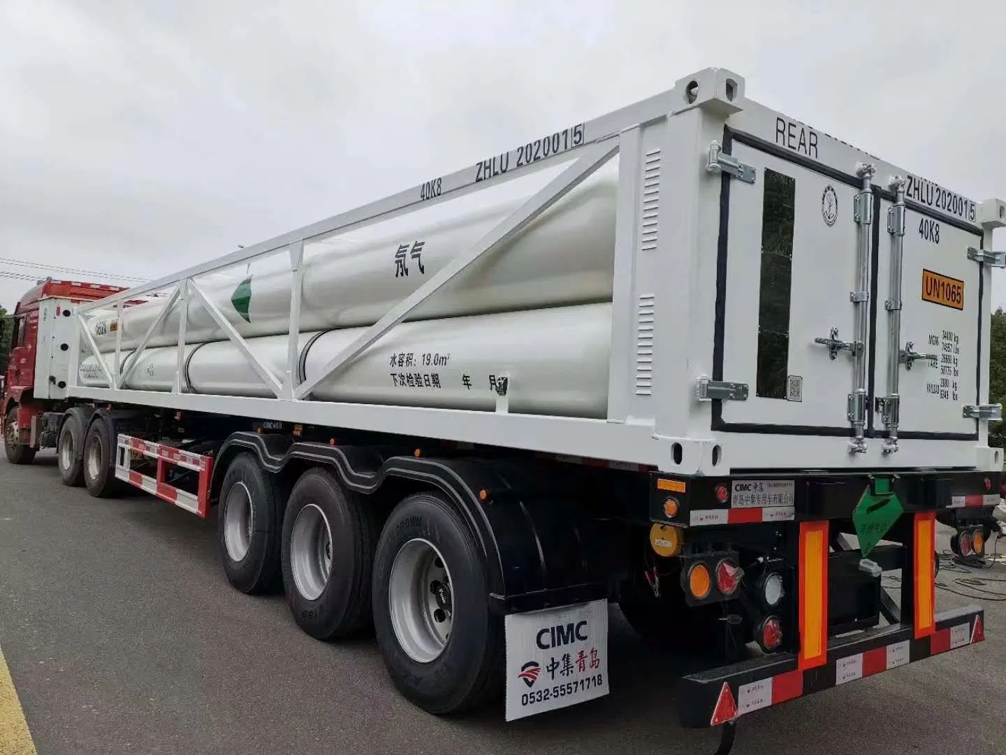 High Purity 99.999% Helium Gas Cylinder Tube Trailer