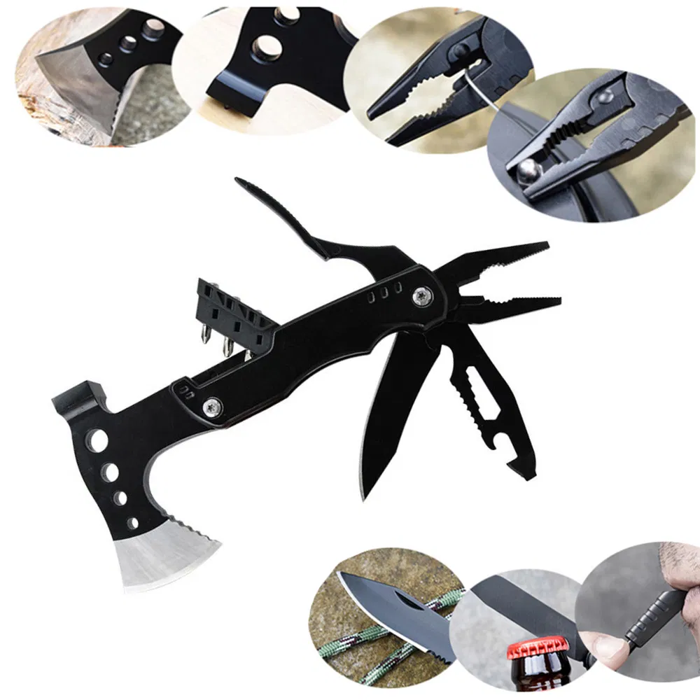 Stainless Steel Outdoor Camping Survival Multi Function Tool Hammer with Pliers