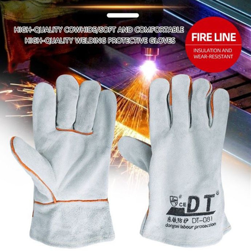 11'' High Quality Cowhide Leather Full Double Lining Welding Work Glove