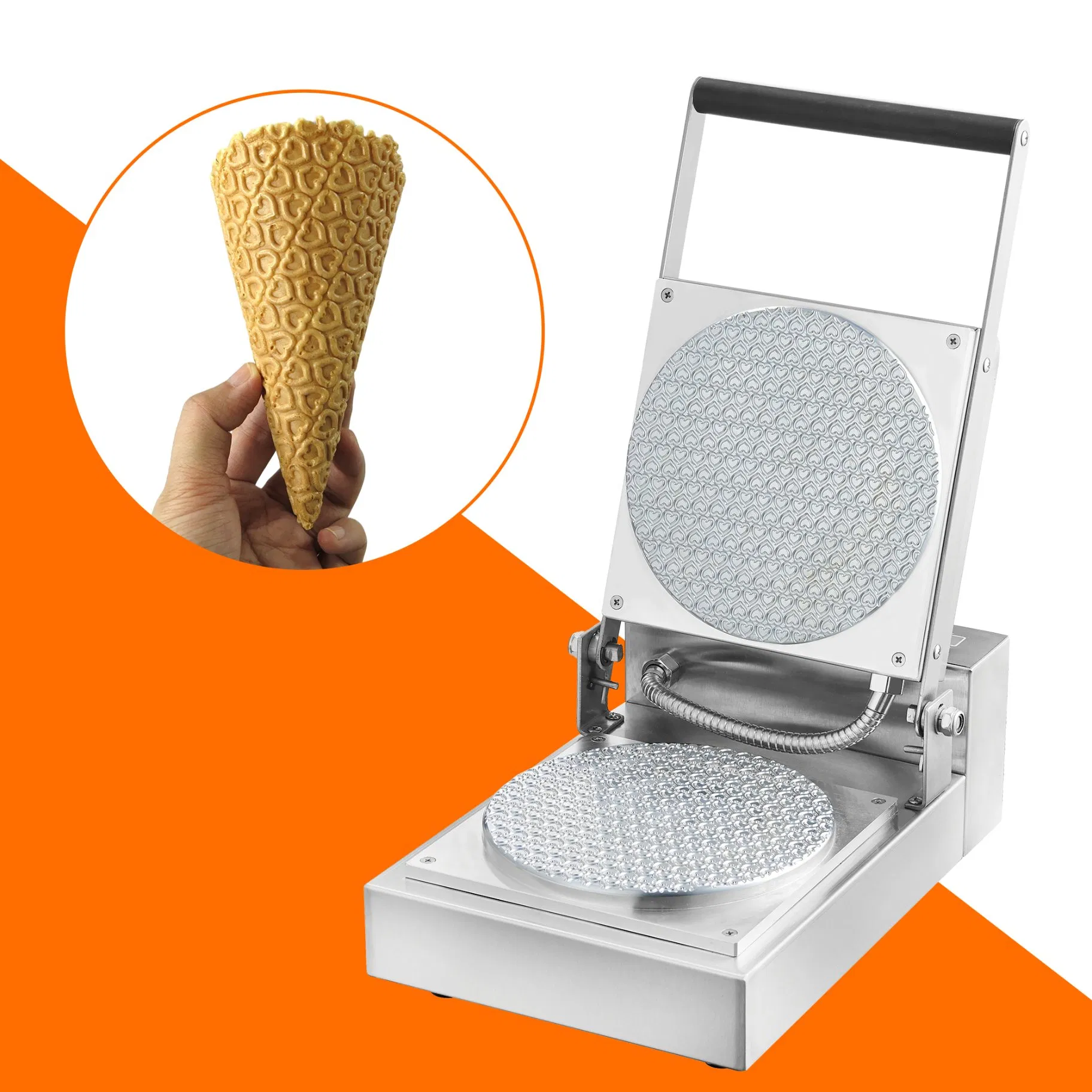 Individuell angepasster antihaftbeschichteter elektrischer Waffeltüten-Maker Eismaschine Waffelschüssel-Maschine mit CE