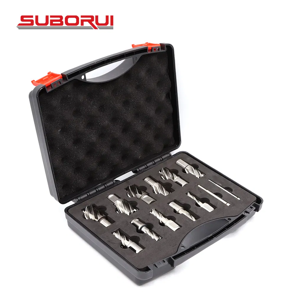 Suborui 13PCS 3/4" Weldon Shank HSS Annular Cutter Set for Magnetic Drill Press