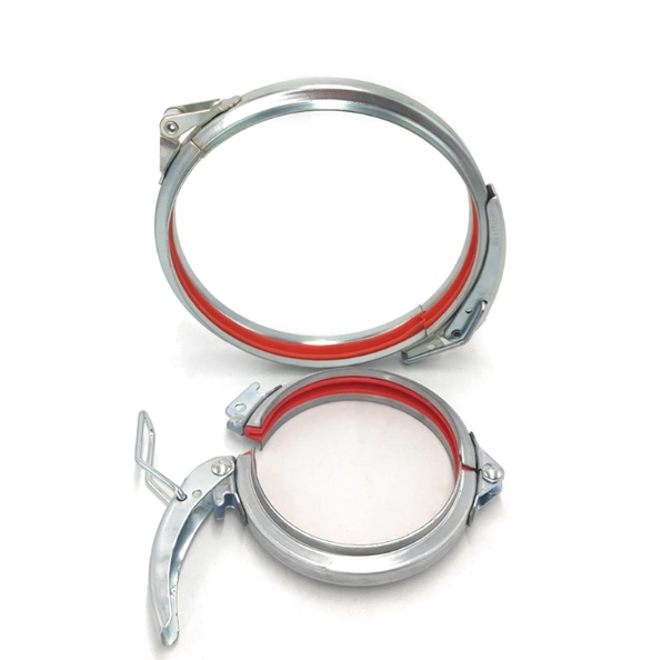 Galvanized Steel HVAC Quick Release Pipe Clamp 6 Inch Duct Ring Ducting