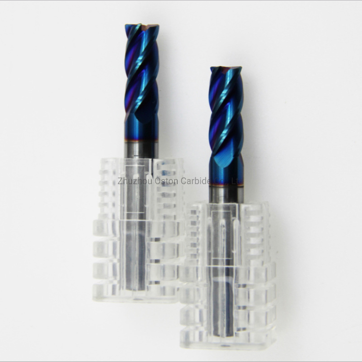 HRC65 4 Taglienti Frese in Carburo di Tungsteno Piatte con Rivestimento Nano in Carburo Cementato