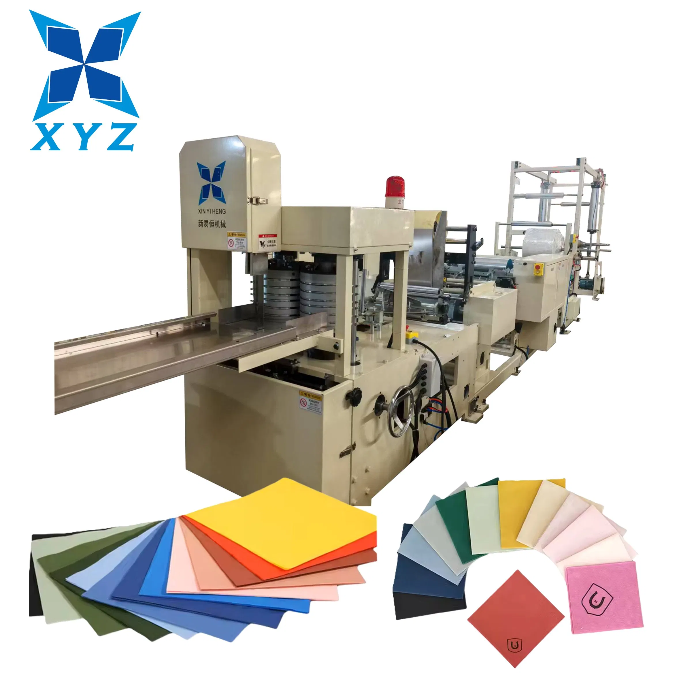 Macchina automatica ad alta velocità per la produzione di tovaglioli in carta tissue con goffratura, stampa e piegatura