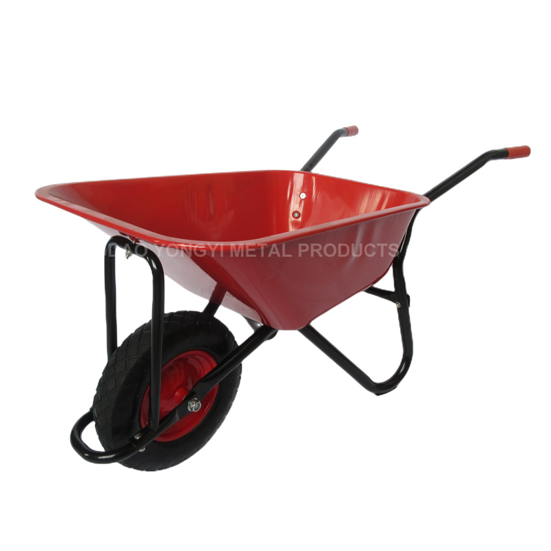 Heavy Metal Wheelbarrow with Pneumatic Wheels for Building Industrial Parks