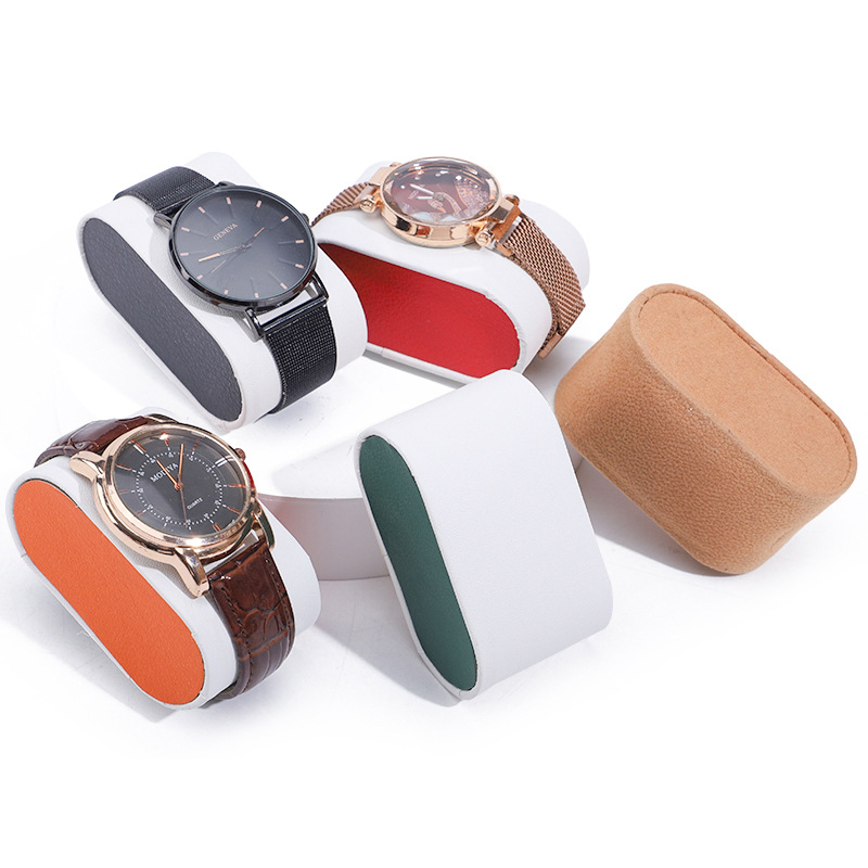 Two-Tone PU Leather Watch Display Pillow Cushions