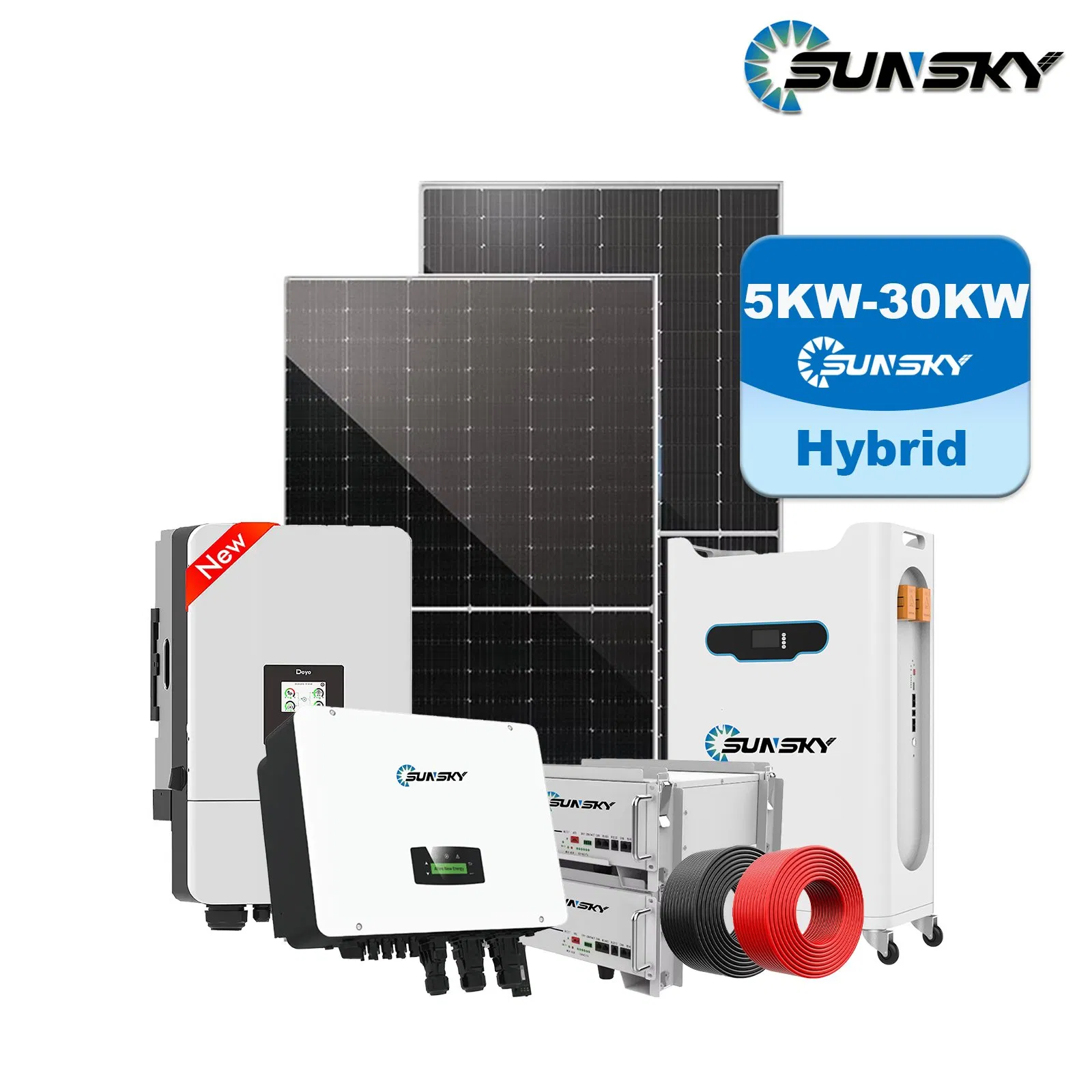5kw 10000W 15kw 20kw Lithium-Ion Battery Hybrid Solar Home Energy Storage Off Grid Power System for Residential Commercial Industry