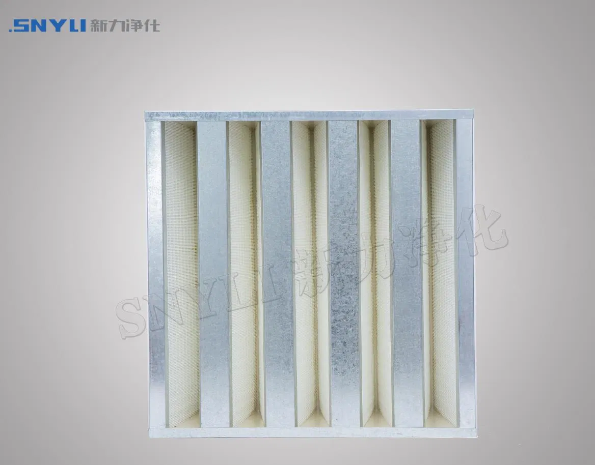 Mini Pleat Ultra Fine Glass Fiber H14 HEPA Filter for Clean Room, 99.999% at 0.3 Micron, Max Humidity ≤100% RH