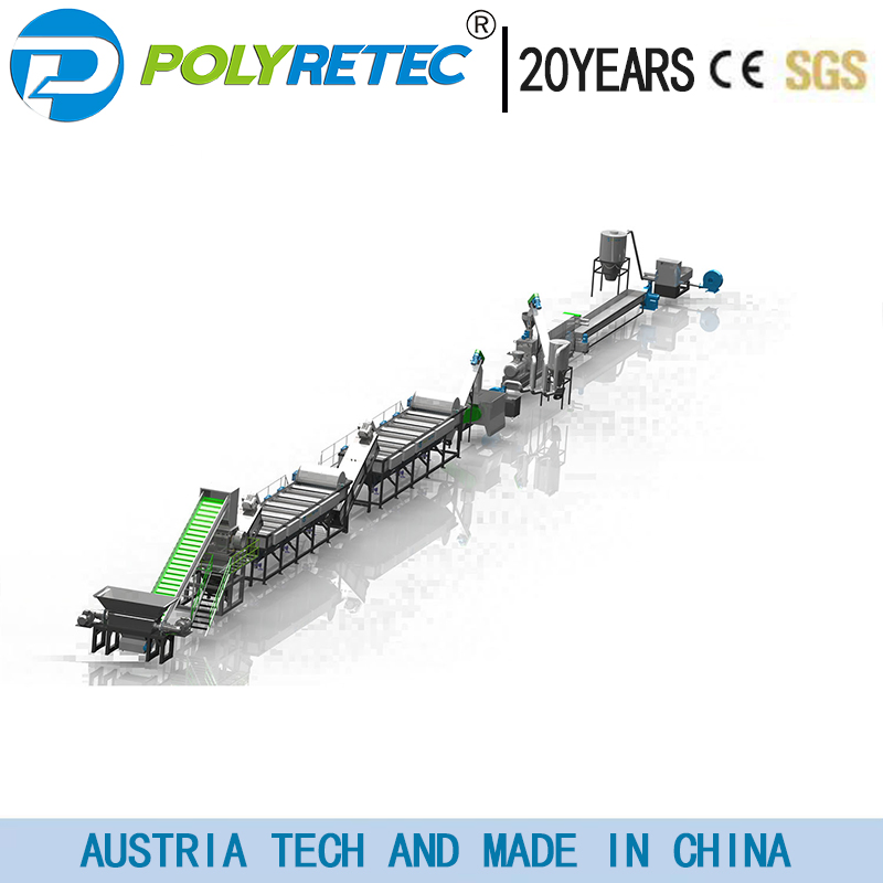 High Quality PE PP Waste Plastic Automatic 500-1000kg/H Recycle Machine