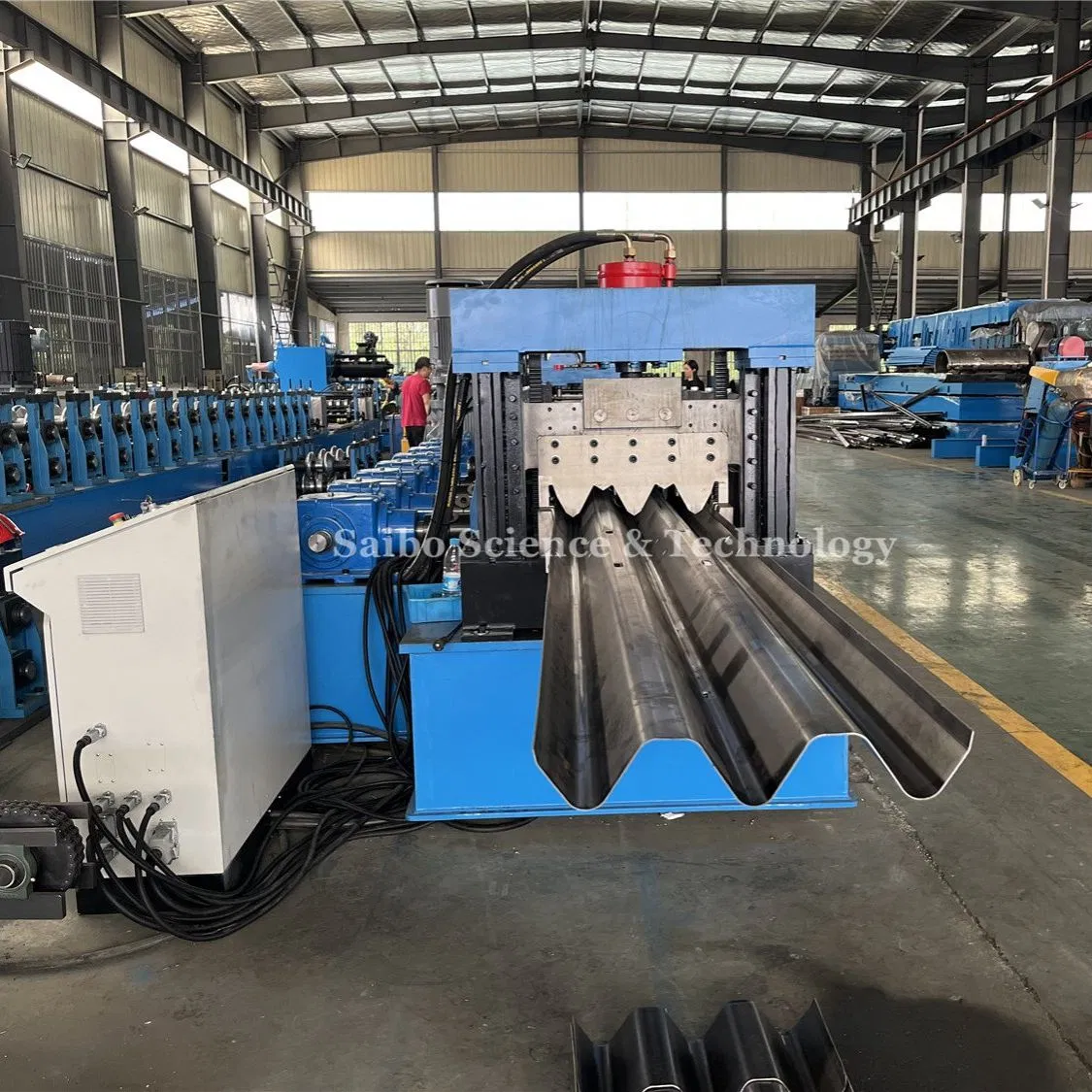 Metal Highway Guardrail Roll Forming Machine with Hydraulic Punching Machine