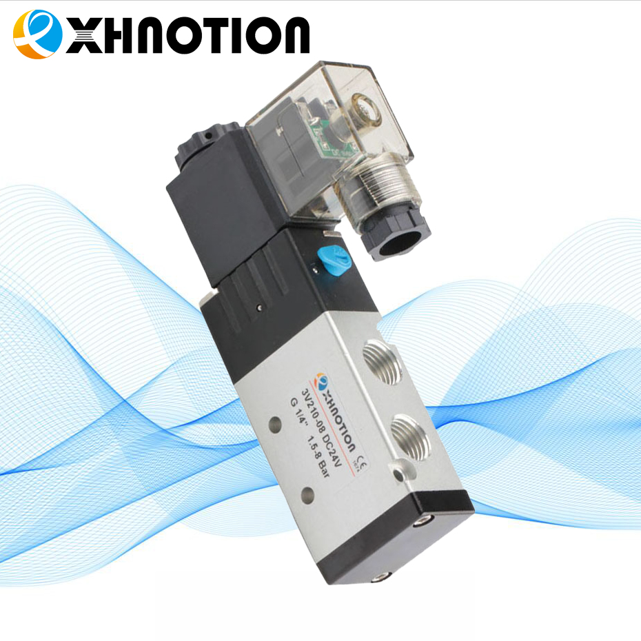 Valvola Solenoide Pneumatica Elettrica Singola a Pistone Pilota a 3 Vie 2 Posizioni (3V210-08)