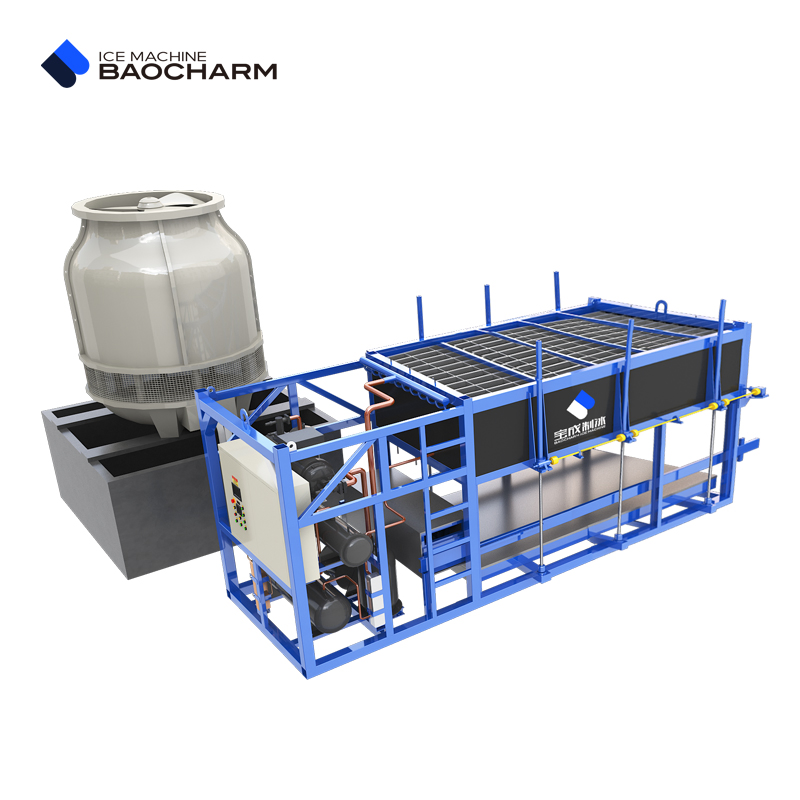 Macchina automatica ecologica superiore per la produzione di ghiaccio in blocchi a raffreddamento diretto per l'industria della pesca e dei frutti di mare