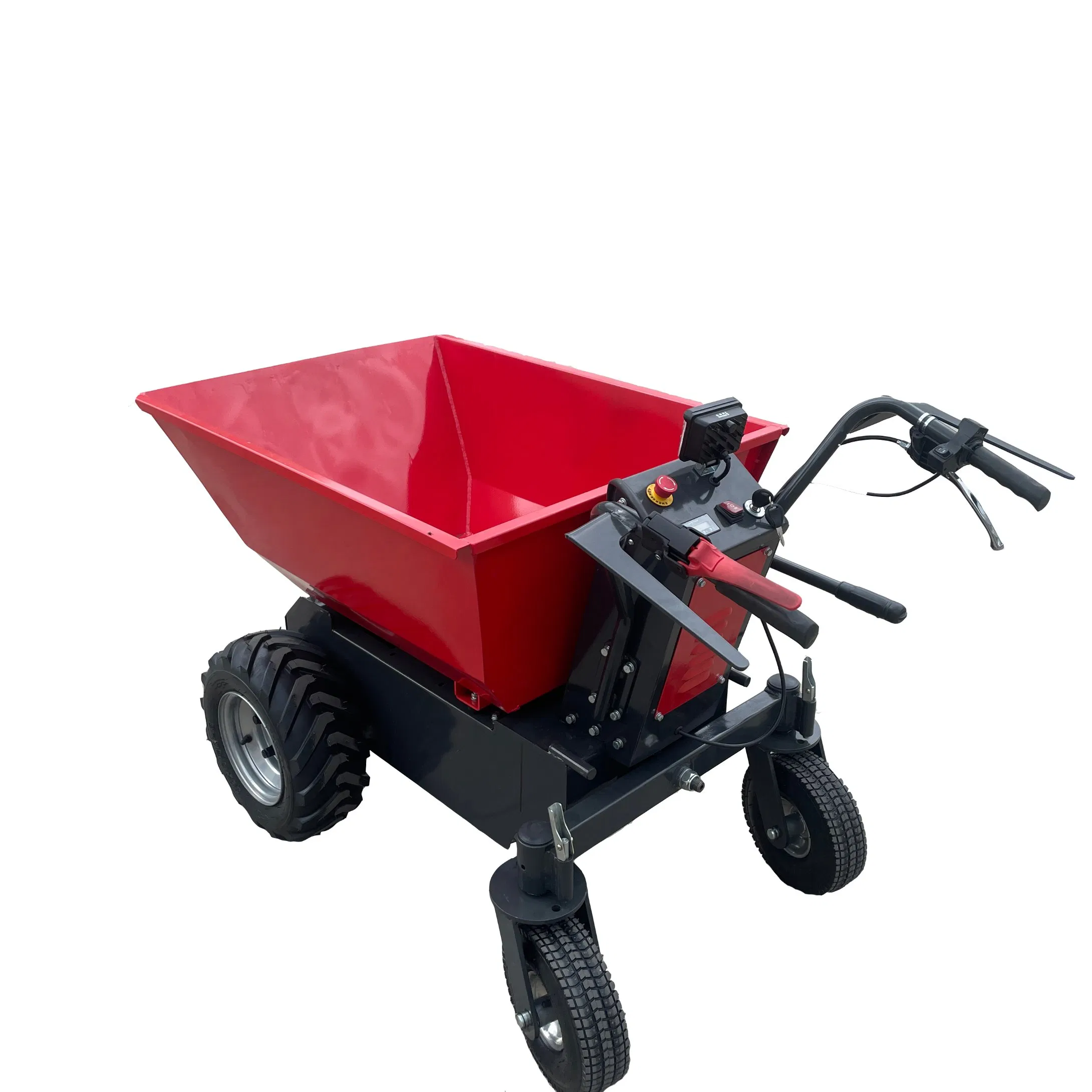 1000W Brushless Motor 500kg Loading Capacity 48V 32ah Electric Tipping Barrow