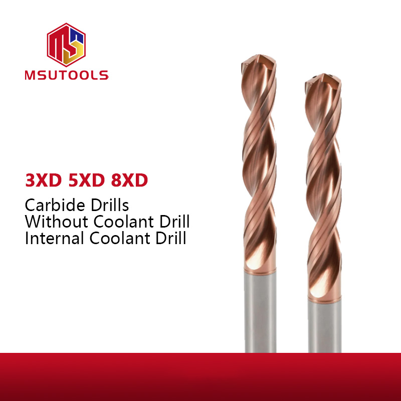 Internal Coolant / External Coolant 2 Flute Solid Carbide Twist Drill HRC55 TiAlN Coated 3mm - 20mm