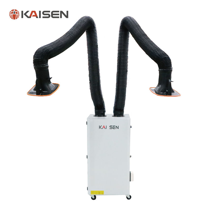 Aspiratore industriale mobile a doppio braccio per polveri, estrattore di fumi di saldatura con filtrazione dell'aria KSJ-2.2S