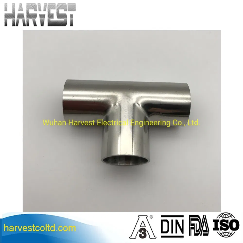 Customized Stainless Steel Sanitary Equal DN25 Welded Tee Pipe Fitting