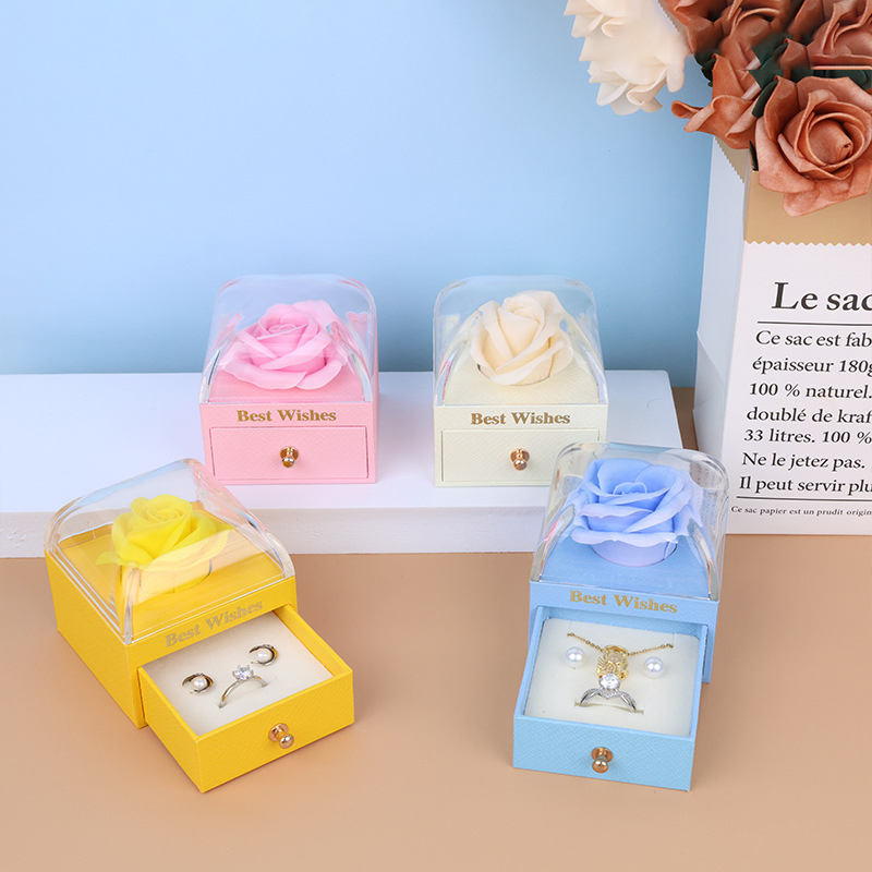 Christmas Holiday Packaging Paper Board Drawer Gift Box with Acrylic Lids (GB-01)