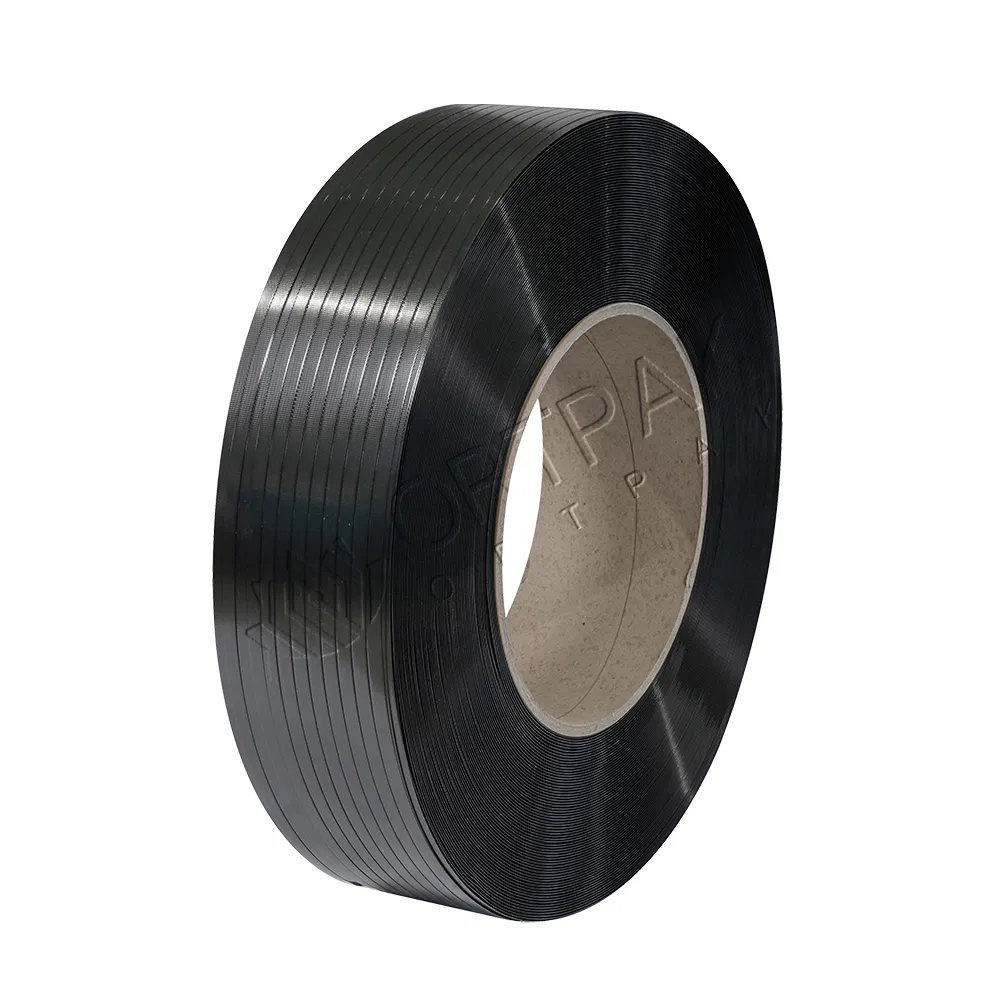 Uso manuale e a macchina cinghia in poliestere nero per imballaggio in PET reggetta in plastica PET