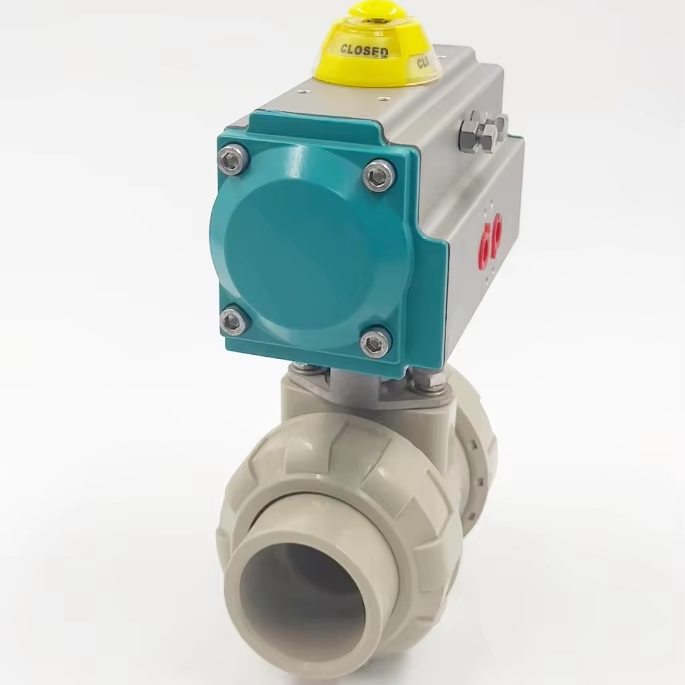 3 Way 2way OEM Pneumatic UPVC Ball Valve DN15-DN100