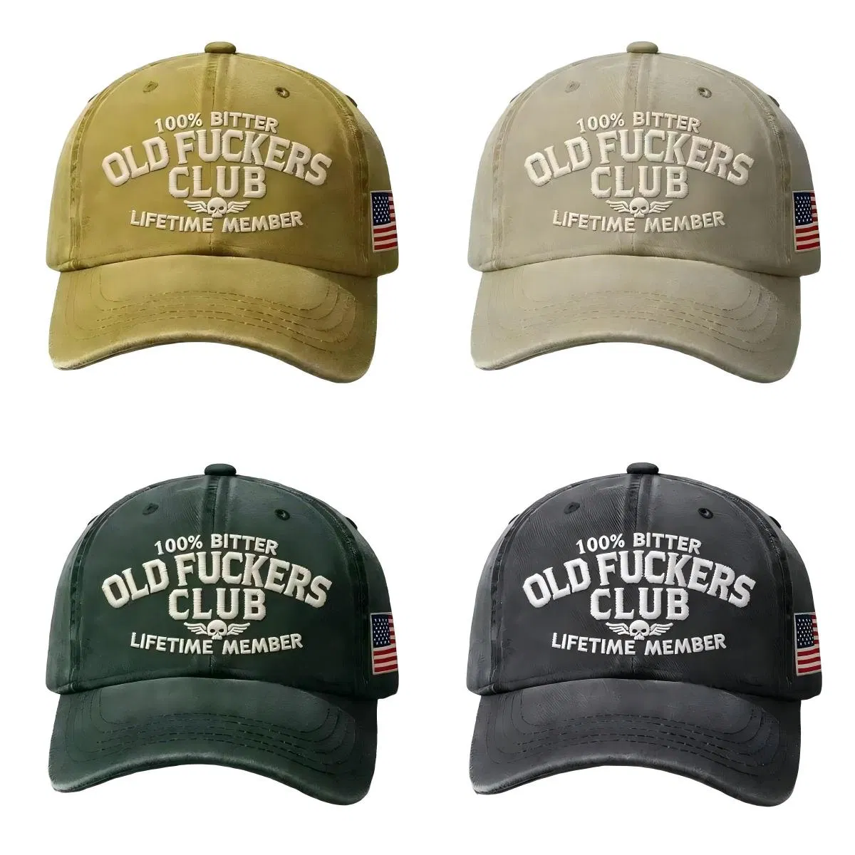 Custom Embroidery Logo Sports Golf 6 Panel Hat Washed Cotton Adjustable Cap