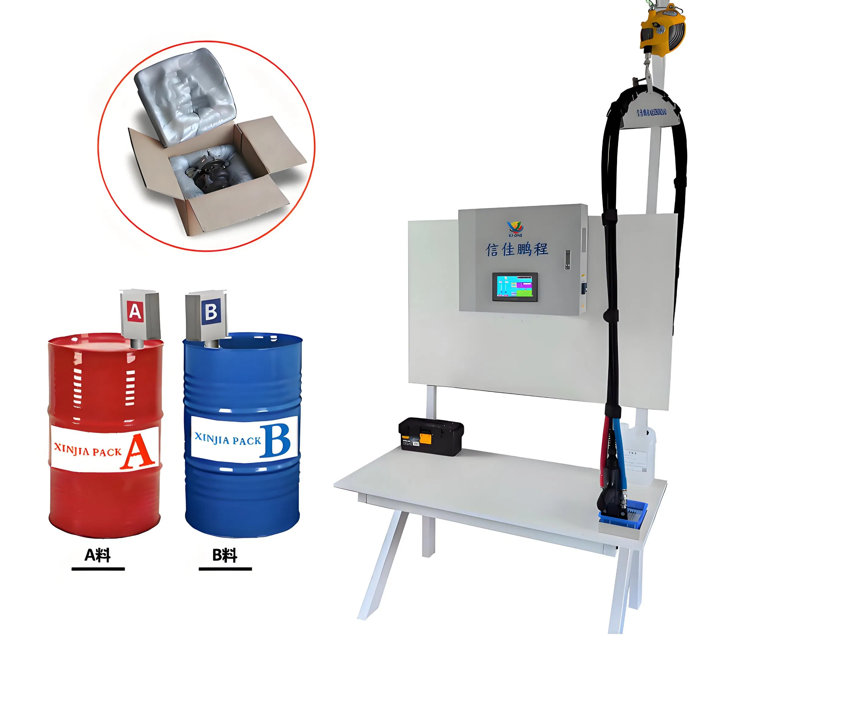 Portable Polyurethane PU Foam Packaging Injection Machine for Irregular Shape Items