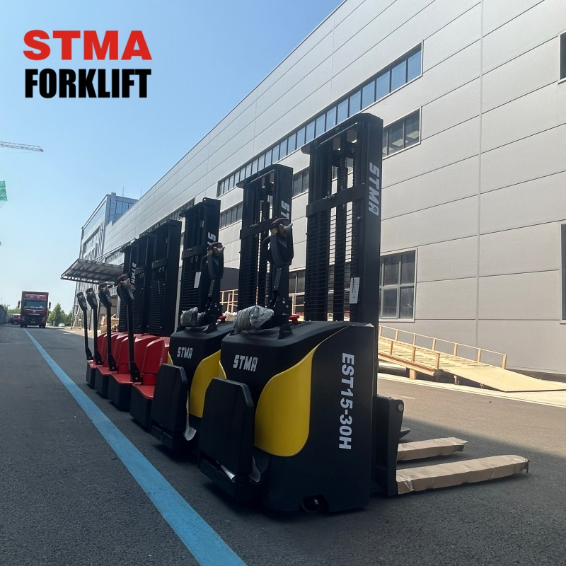 STMA Marke 2000kg Elektrischer Palettenstapler 2t Gegengewichtsheber Stapler zum Draufstehen mit 4500mm Triplex-Mast