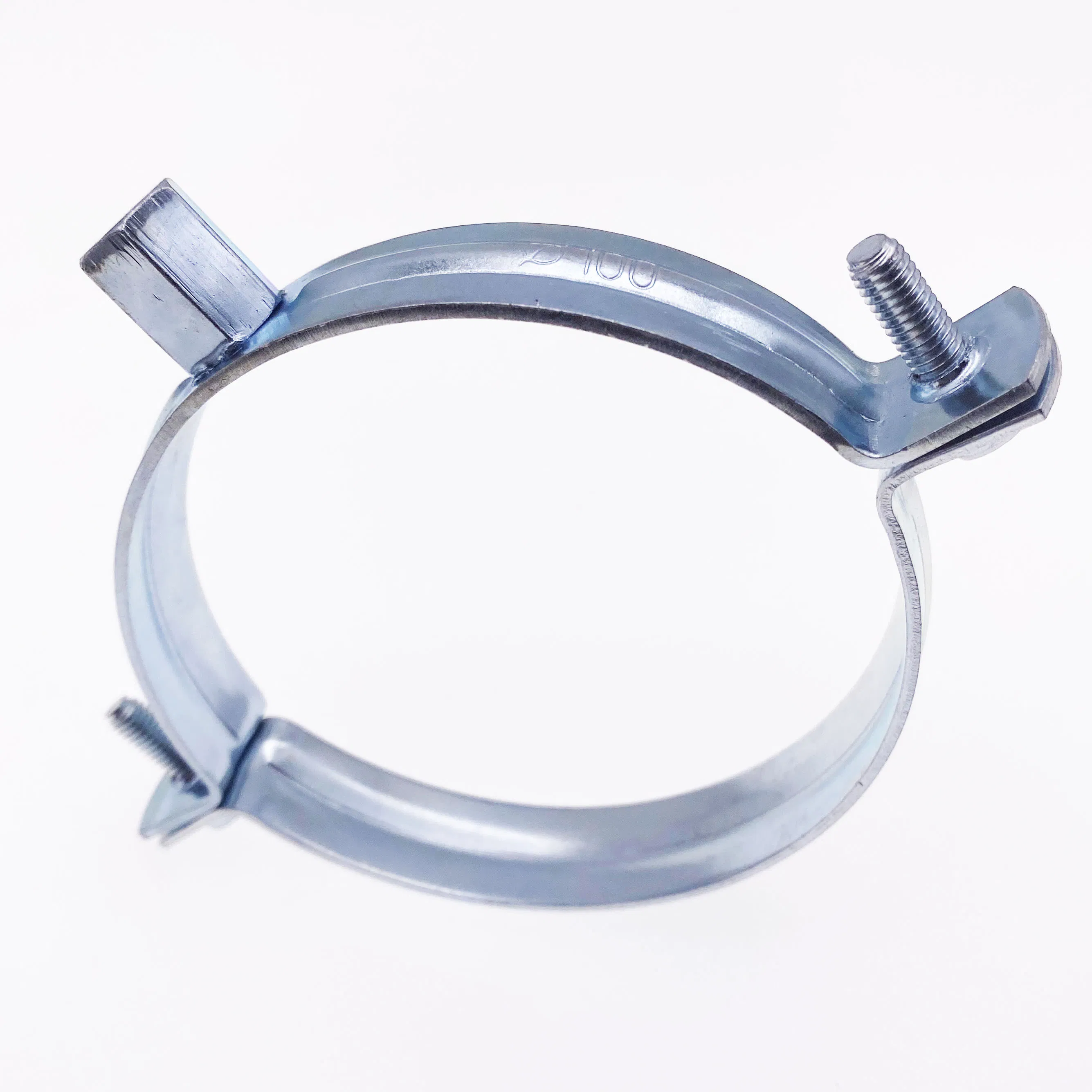 Heavy Duty M8+10 Galvanized Iron Pipe Clamp Without Rubber M10 Pipe Hanger for Tube Fixing