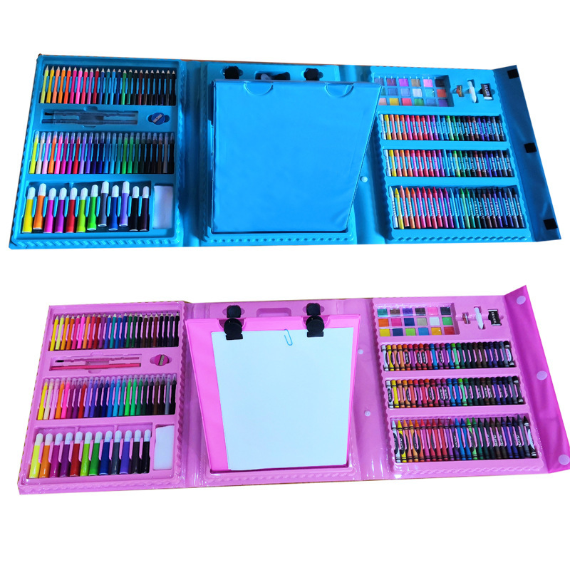 Water Color Pen Crayon Oil Pastel Painting Drawing Tool Wooden Box Art Set