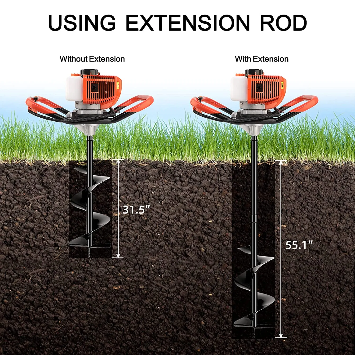 520B Earth Auger Drill Post Hole Digger