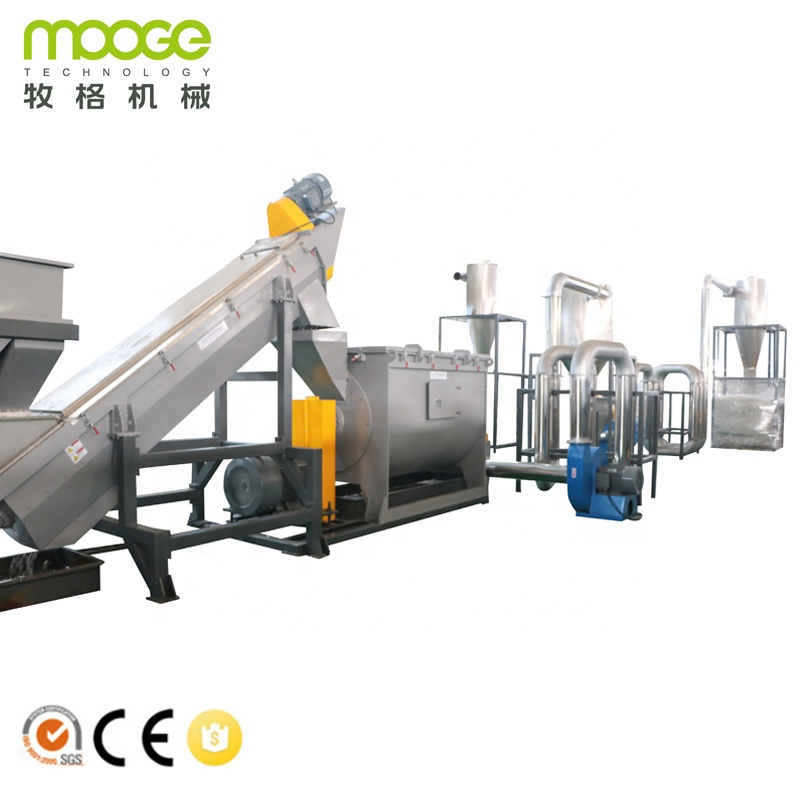 Waste Plastic PP PE Film/Jumbo Woven Bags/Garbage PET Bottle Flake/Drum/Pallet/Rubber/Lump/PVC Pipe Crushing Washing Recycling Line
