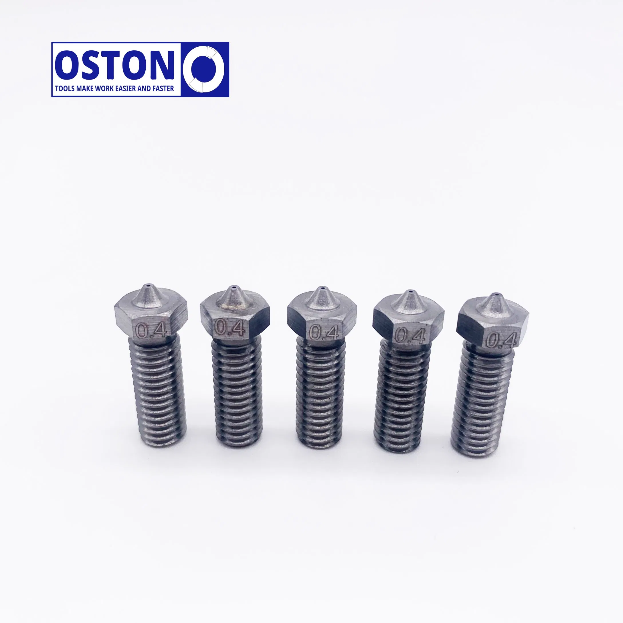 Tungsten Carbide Volcano 3D Printer Nozzles with 0.4mm Orifice M6 Thread