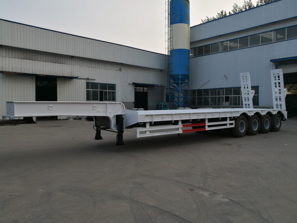 18m 3 Axle 3.2m Width Low Deck Loader Low Bed Lowboy Truck Trailer Transport Lowbed Semi Trailer for Saudi Arabia