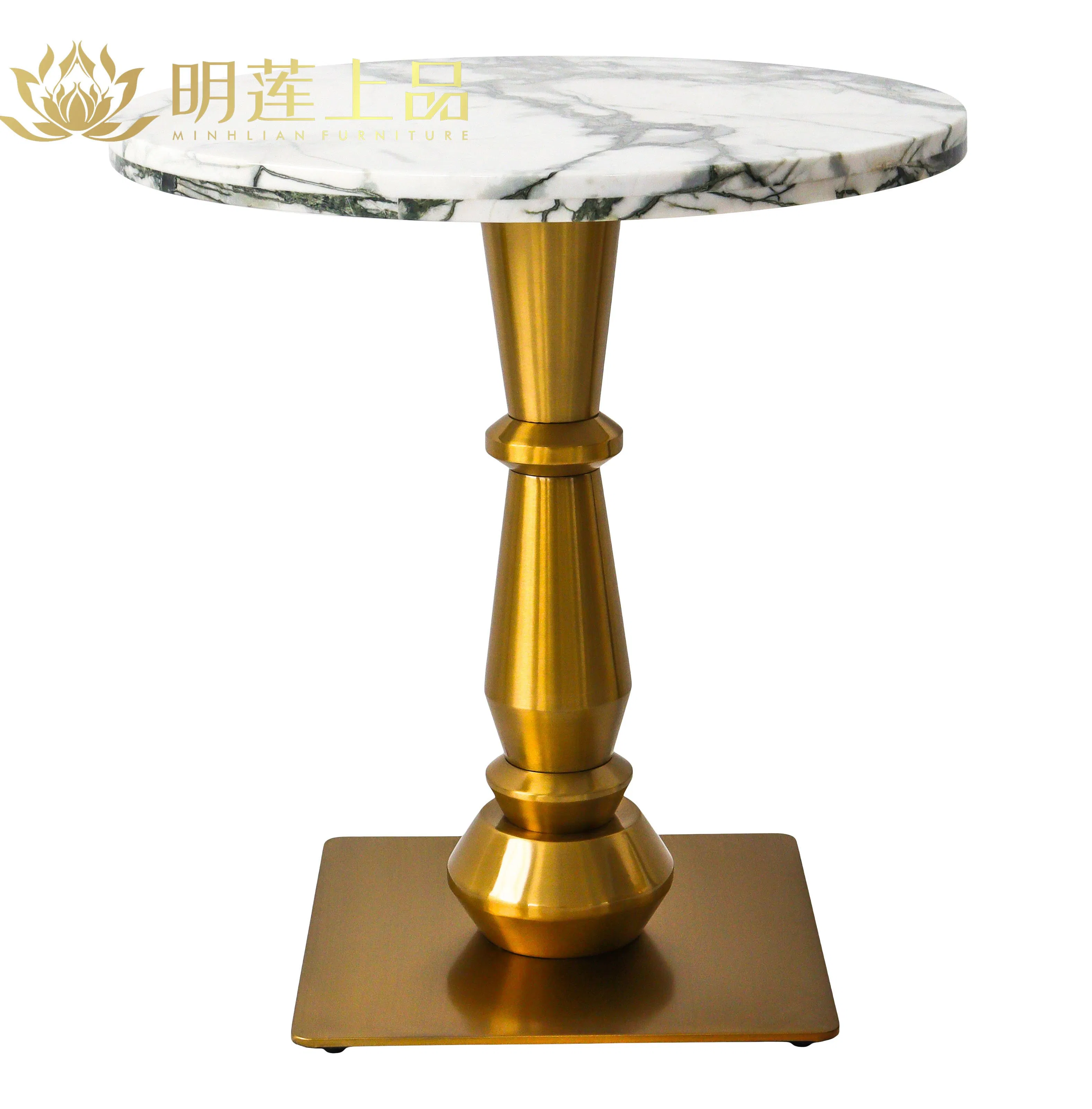 Modern Marble-Top Coffee Table with Chic Gold Finish